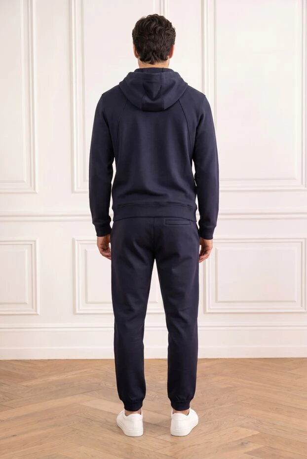 Loro Piana dark blue men's knitted tracksuit with a classic cut 193643 - photo 2