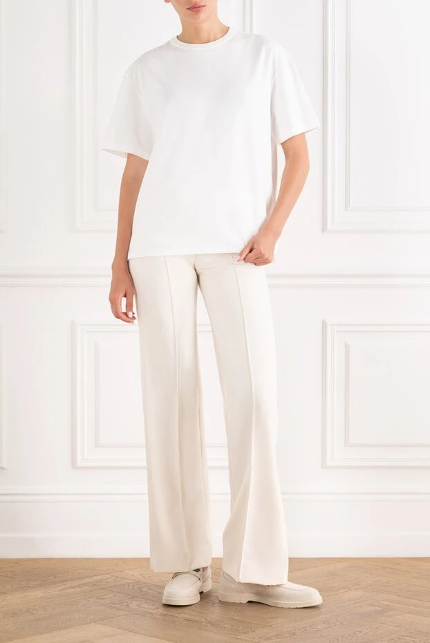 Loro Piana basic white cotton t-shirt with a straight cut and a round neck 193645 - photo 2