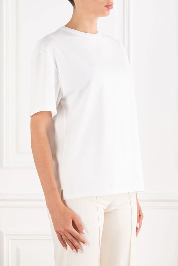 Loro Piana basic white cotton t-shirt with a straight cut and a round neck 193645 - photo 3