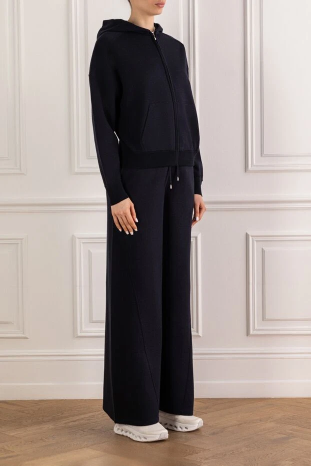 Loro Piana women's dark blue walking suit with a zipper and a hood 193651 - photo 3