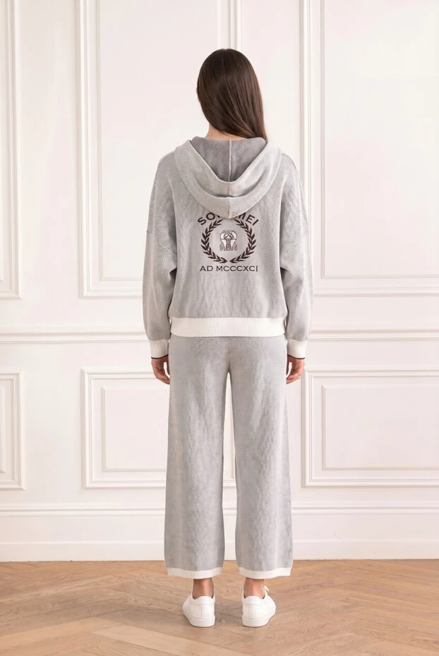 Brunello Cucinelli трикотажный спортивный костюм с худи и широкими брюками 193652 - фото 2