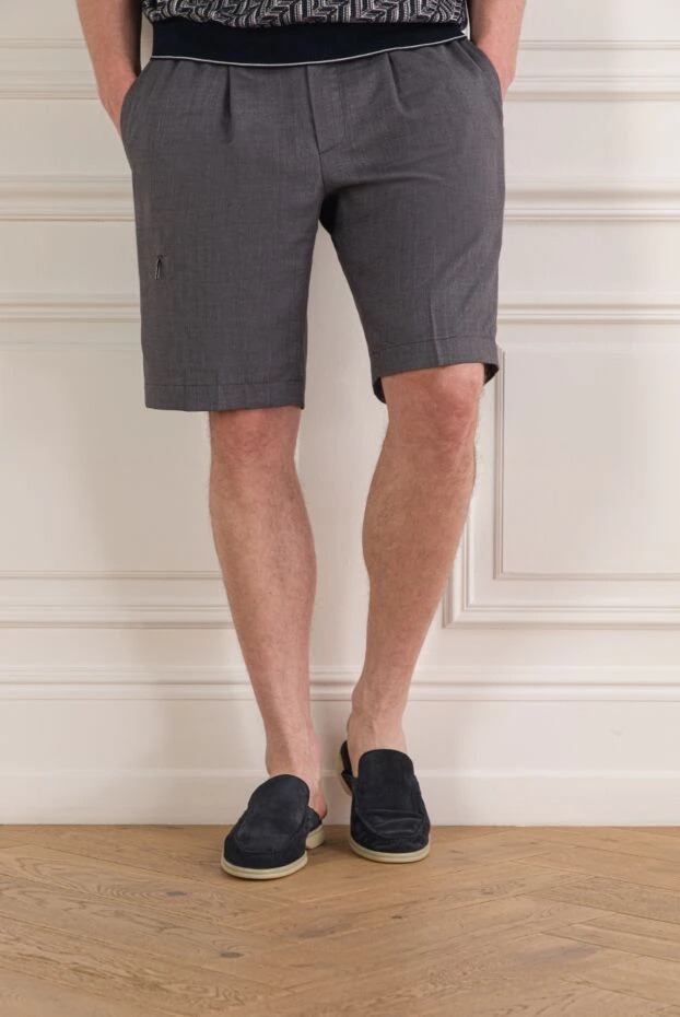 Men's blue suede mules with light soles - photo 2