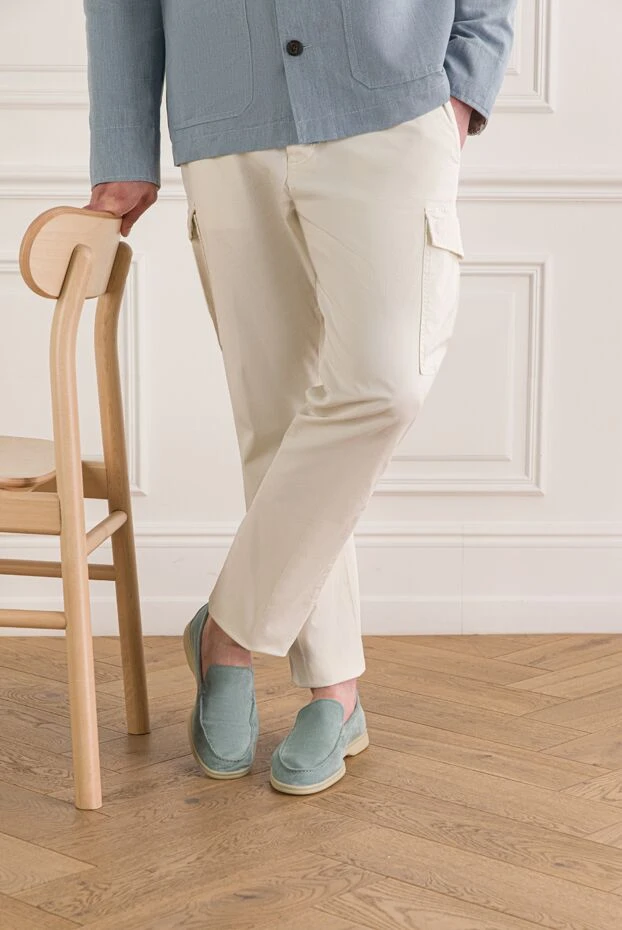 Cesare di Napoli green men's loafers made of genuine suede with a light flexible sole 193682 - photo 2