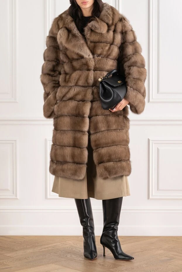 FG Furs women's brown fur coat made of natural sable fur 193692 - photo 2