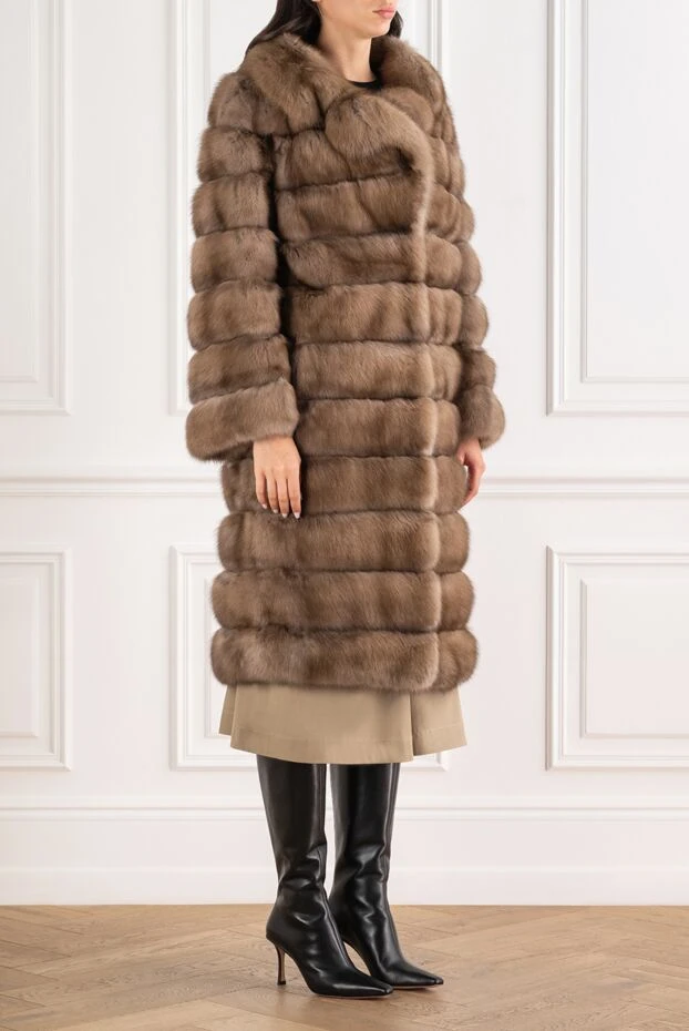 FG Furs women's brown fur coat made of natural sable fur 193692 - photo 3