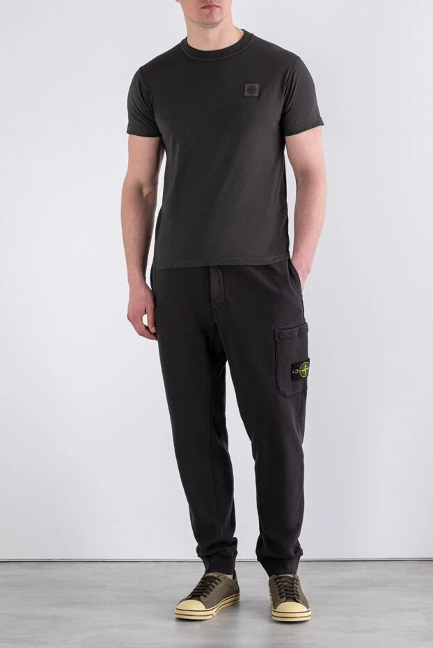 Stone Island бавовняні трикотажні джоггери з накладною кишенею карго 193695 - фото 2