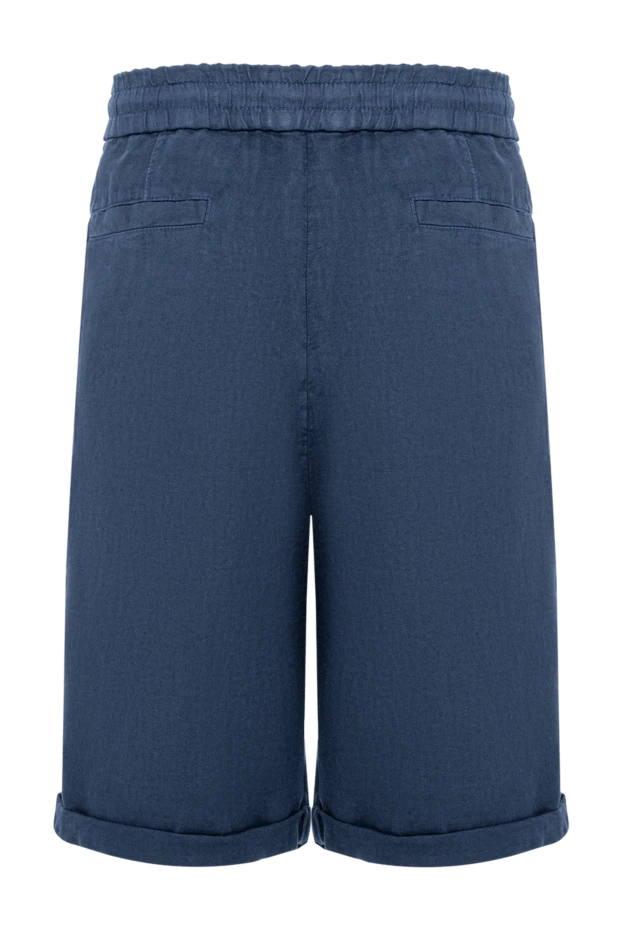 Men's navy blue linen bermuda shorts - photo 2