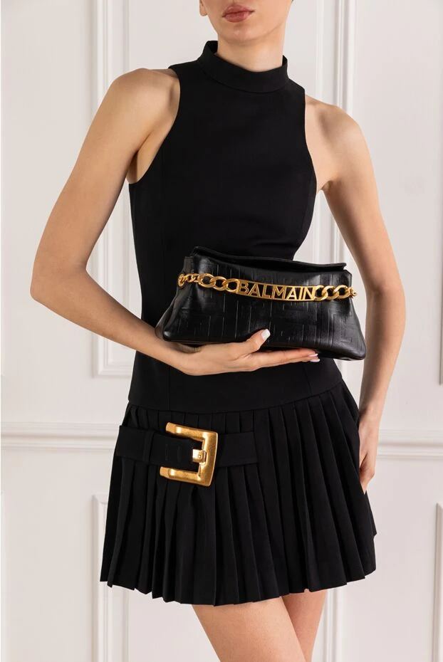 Balmain мягкая сумочка-клатч 1945 года из тисненой мятой телячьей кожи с монограммой 193732 - фото 2