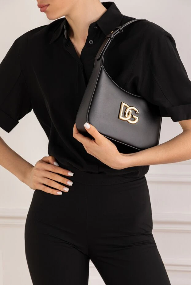 Dolce & Gabbana сумка на плече 3.5 із телячої шкіри з логотипом dg 193743 - фото 2