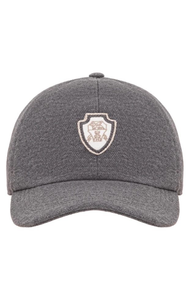 Brunello Cucinelli gray cotton cap with a heraldic patch 193752 - photo 1