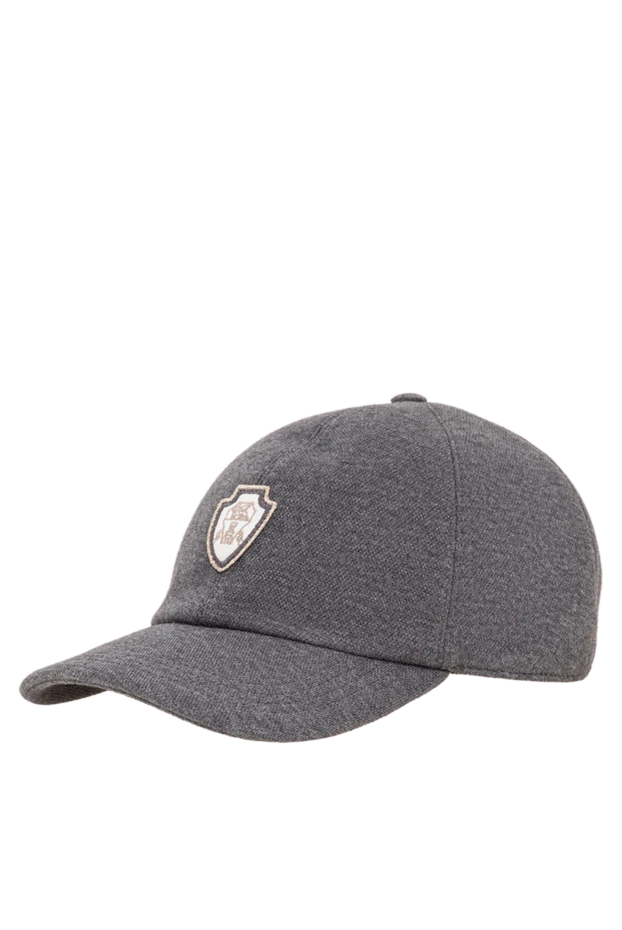 Brunello Cucinelli gray cotton cap with a heraldic patch 193752 - photo 2