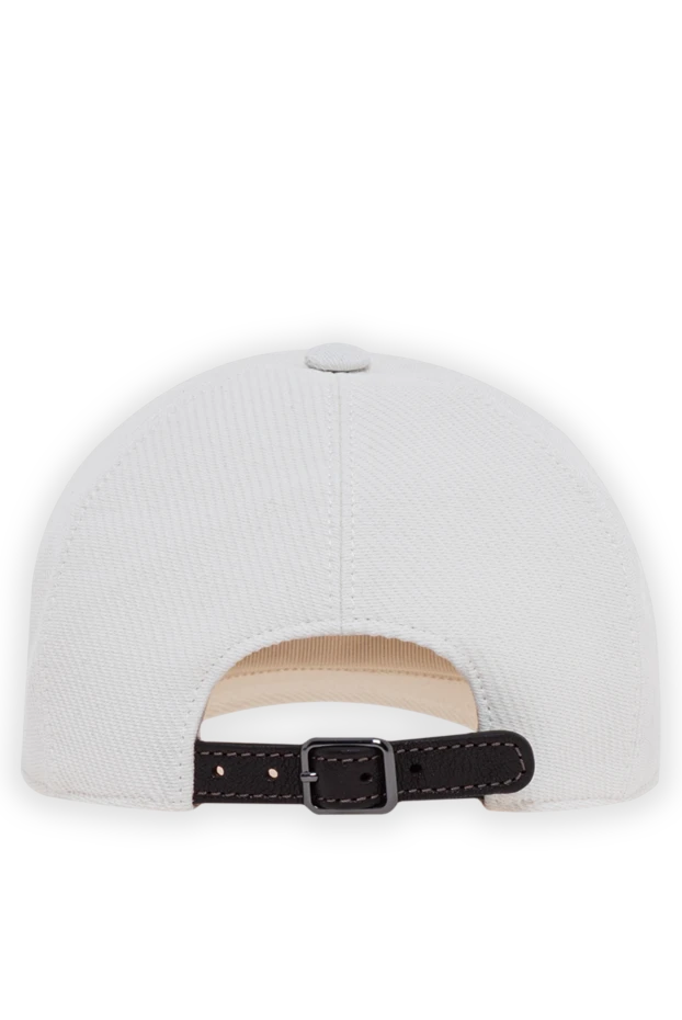 Brunello Cucinelli white baseball cap with silver trim made from a cotton and linen blend 193753 - photo 3