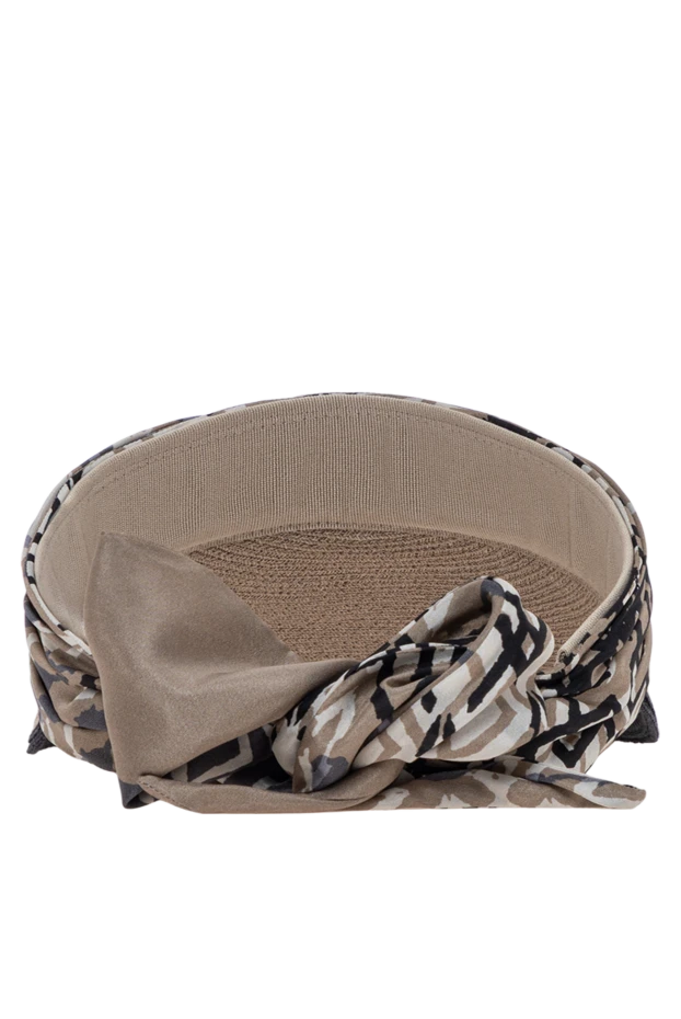 Brunello Cucinelli women's beige sun visor with contrasting dark piping 193755 - photo 3