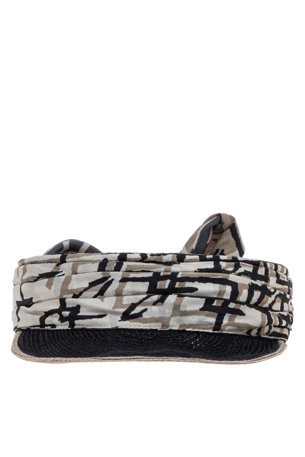 Cotton cap with graphic print in black and beige tones - photo 1