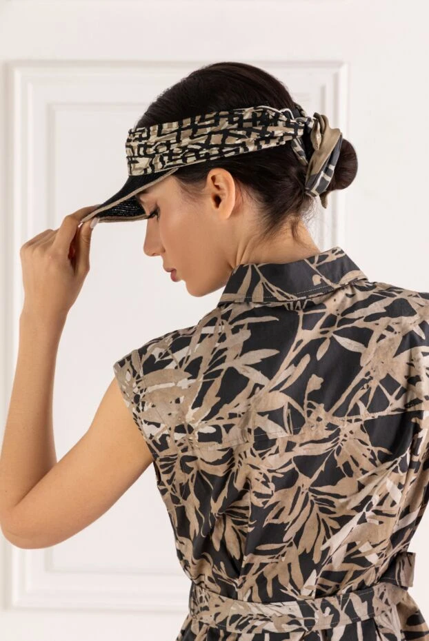 Brunello Cucinelli cotton cap with graphic print in black and beige tones 193756 - photo 2