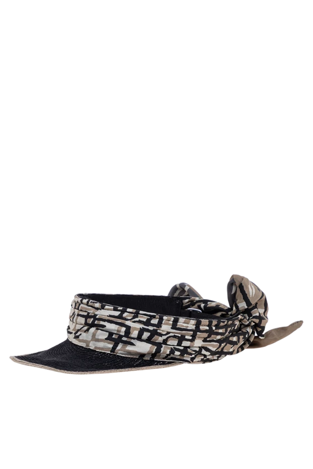 Cotton cap with graphic print in black and beige tones - photo 2