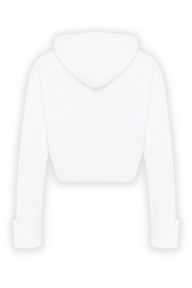 Brunello Cucinelli women's cropped hoodie made of white cotton jersey 193759 - photo 2