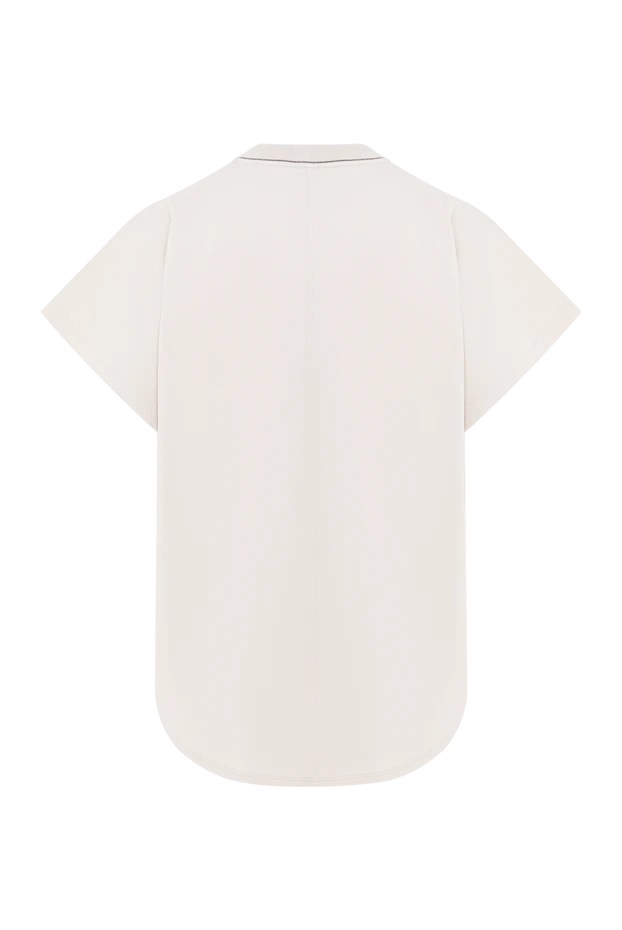 Brunello Cucinelli beige cotton t-shirt with monili chain 193770 - photo 2