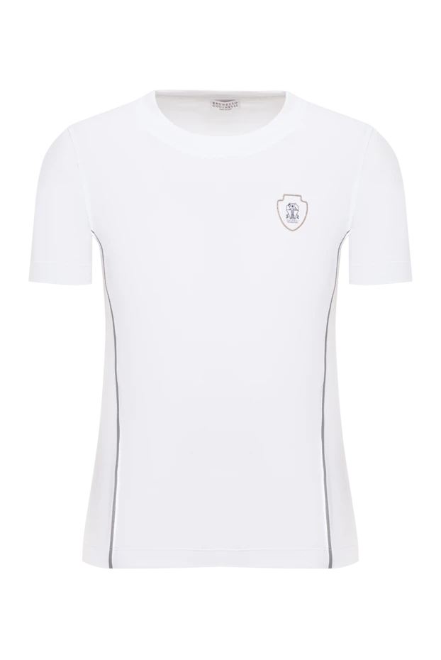 Brunello Cucinelli a simple white t-shirt with a round neckline and a small coat of arms 193773 - photo 1