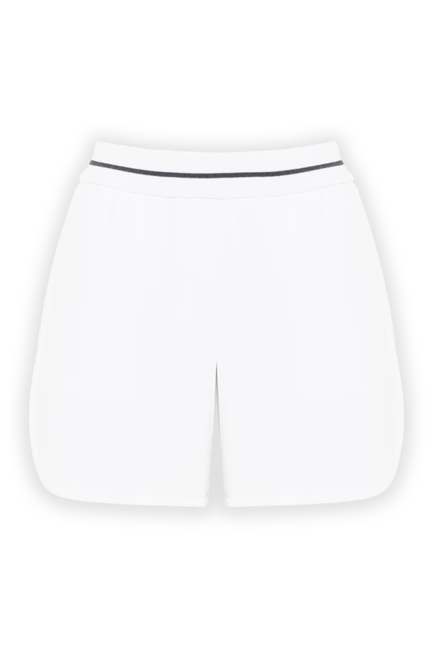 Brunello Cucinelli women's white high-waisted cotton shorts 193775 - photo 1