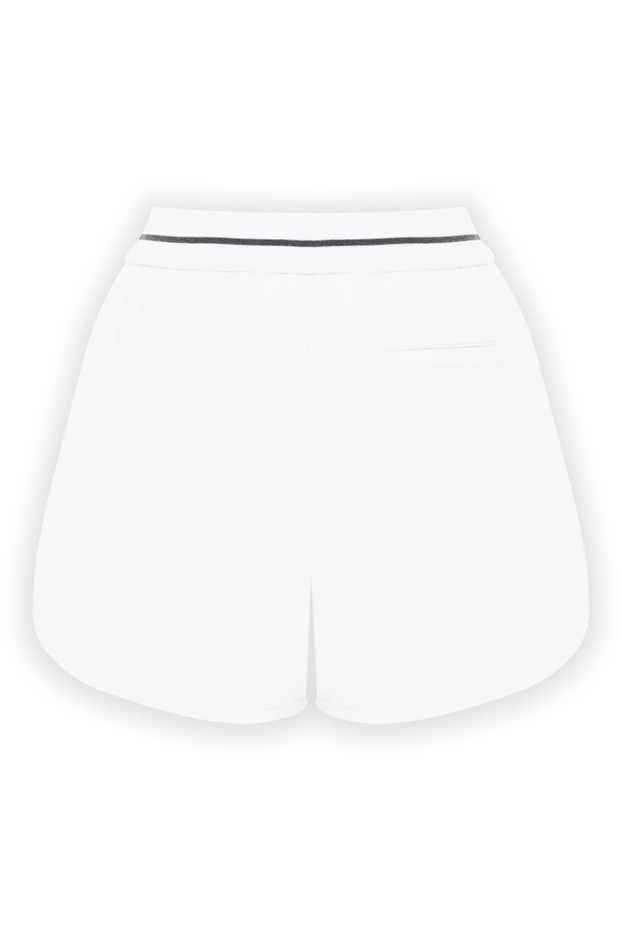 Brunello Cucinelli women's white high-waisted cotton shorts 193775 - photo 2