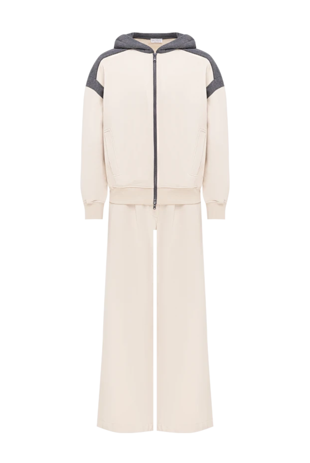 Brunello Cucinelli женский трикотажный костюм в спортивном стиле на молнии с капюшоном 193781 - фото 1