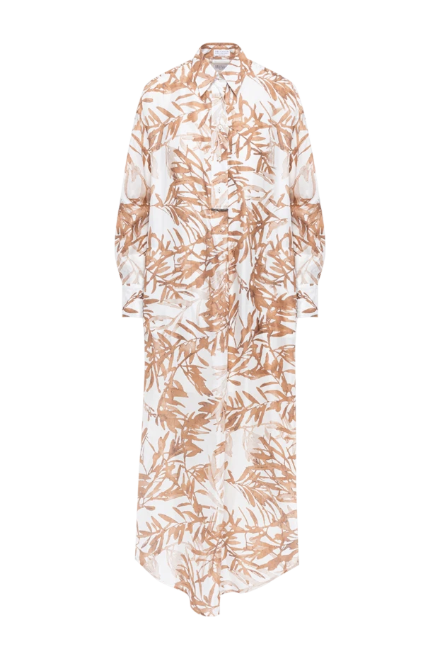 Brunello Cucinelli herbarium beige silk maxi shirt dress 193789 - photo 1