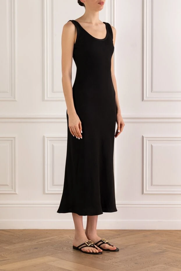 Brunello Cucinelli elegant black dress with a deep u-neck 193790 - photo 3