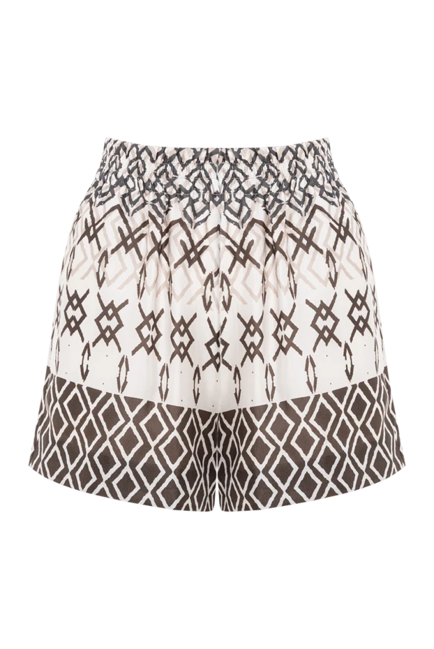 Brunello Cucinelli women's silk shorts with a geometric pattern and elastic waistband 193792 - photo 1
