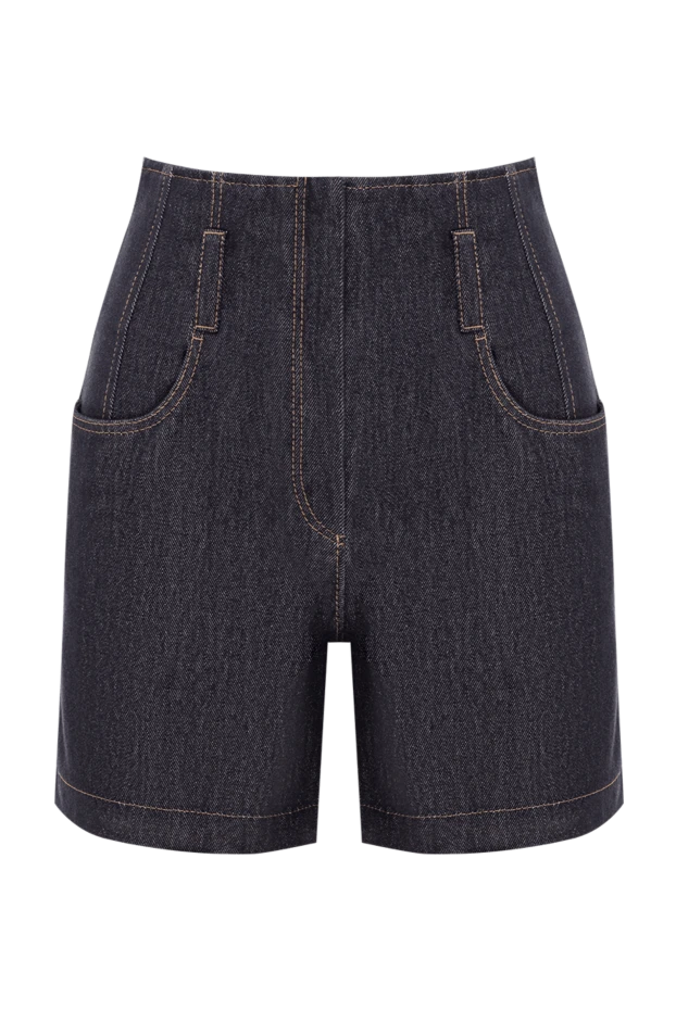 Brunello Cucinelli women's high-waist denim shorts with distinctive contrast stitching 193797 - photo 1