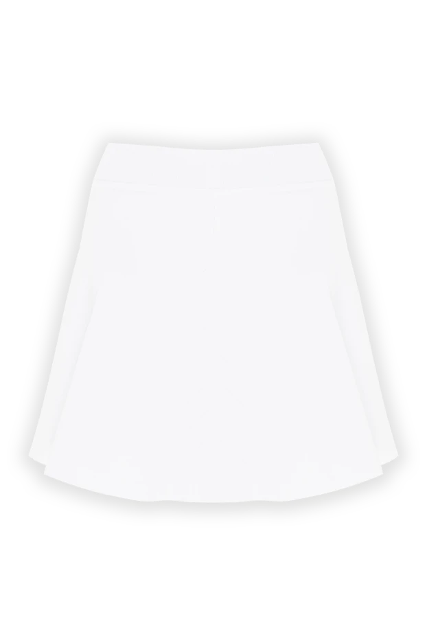 White cotton mini skirt with logo patch - photo 2