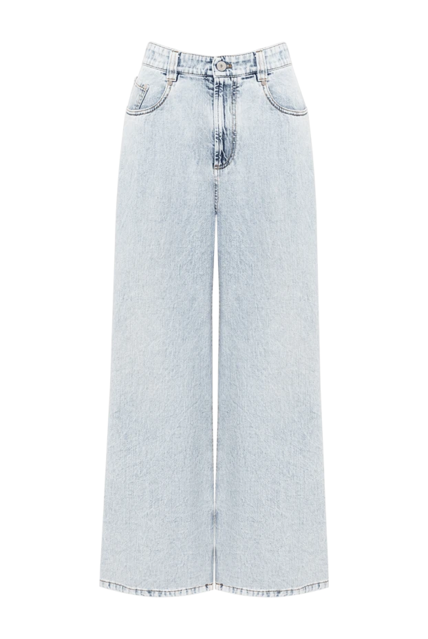 Brunello Cucinelli women's light blue wide-leg jeans 193802 - photo 1