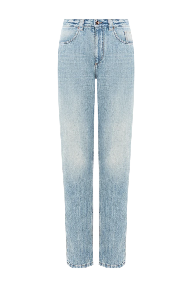 Brunello Cucinelli women's blue high-waist straight-leg jeans 193803 - photo 1