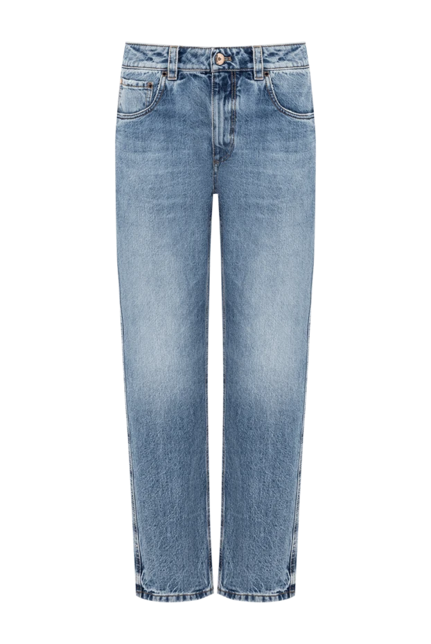 Brunello Cucinelli women's blue straight-leg jeans with a distressed effect 193804 - photo 1