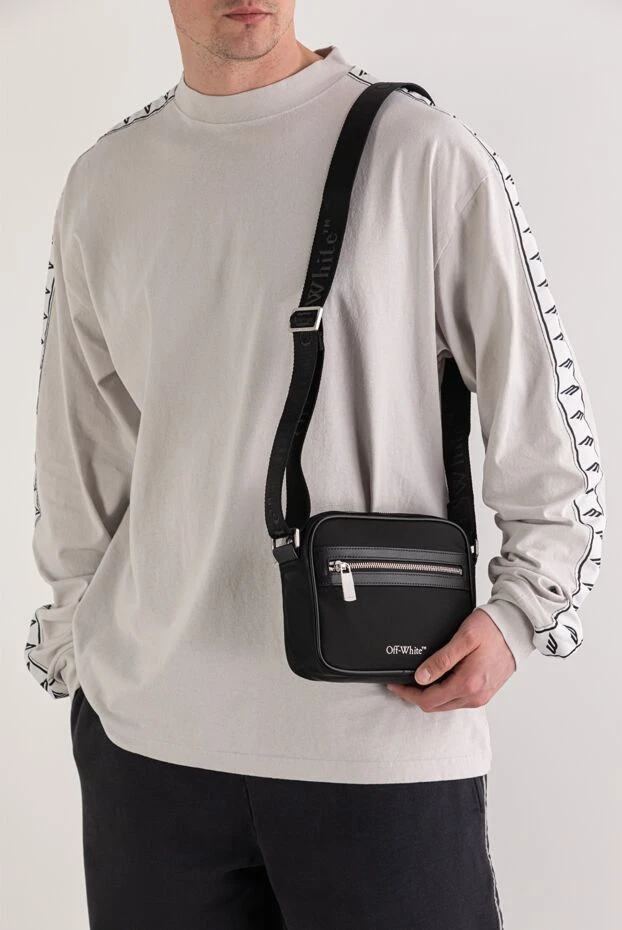 Off-White компактна сумка через плече із міцного нейлону чорного кольору 193822 - фото 2