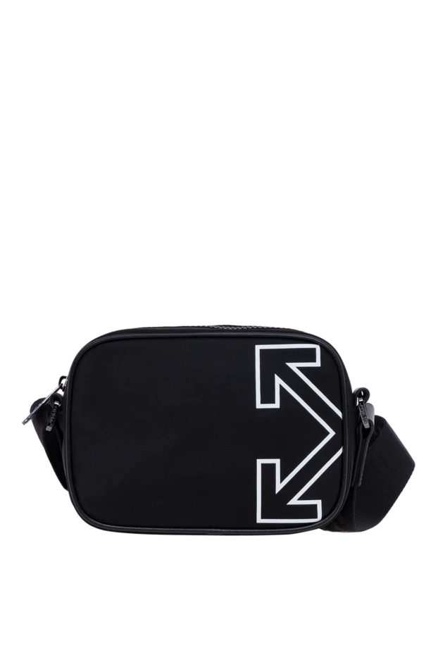 Off-White чоловіча сумка месенджер heritage camera bag чорна з контрастним логотипом 193823 - фото 1