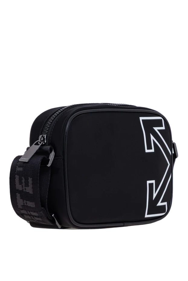 Off-White чоловіча сумка месенджер heritage camera bag чорна з контрастним логотипом 193823 - фото 3