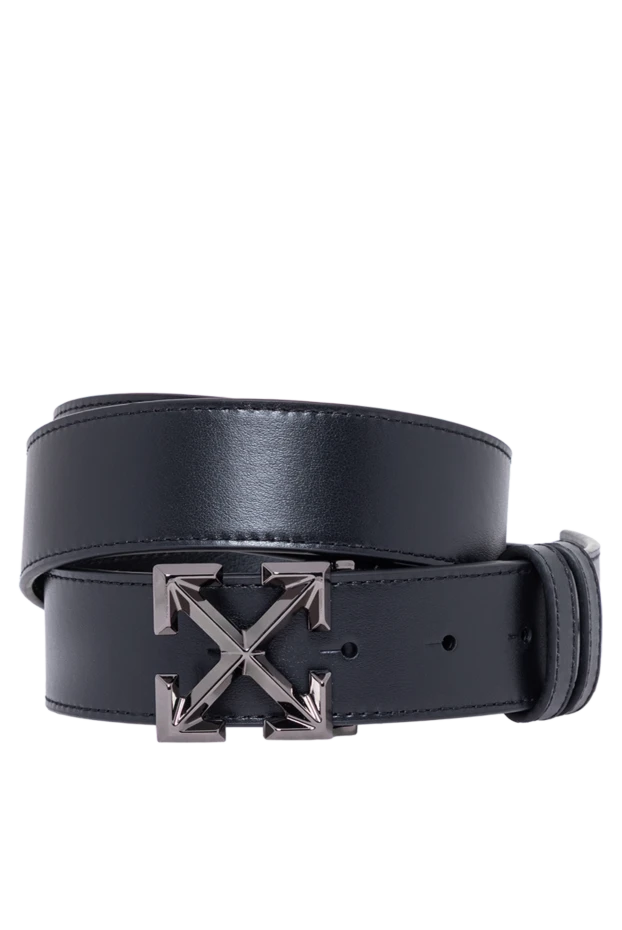 Off-White чорний чоловічий ремінь arrow belt quote з характерною пряжкою у вигляді стріли 193824 - фото 1