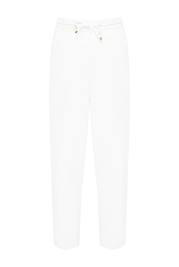 Brunello Cucinelli white knit joggers with gold hardware 193827 - photo 1