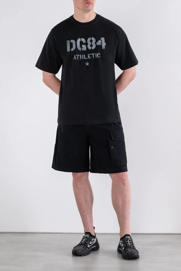 Black waxed faille Bermuda shorts - photo 1