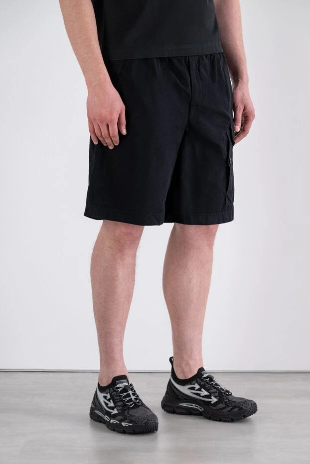 Black waxed faille Bermuda shorts - photo 2