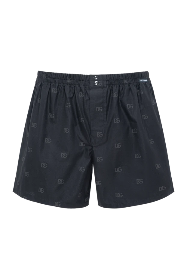 Dolce & Gabbana чорні чоловічі боксери з монограмою бренду 193829 - фото 1