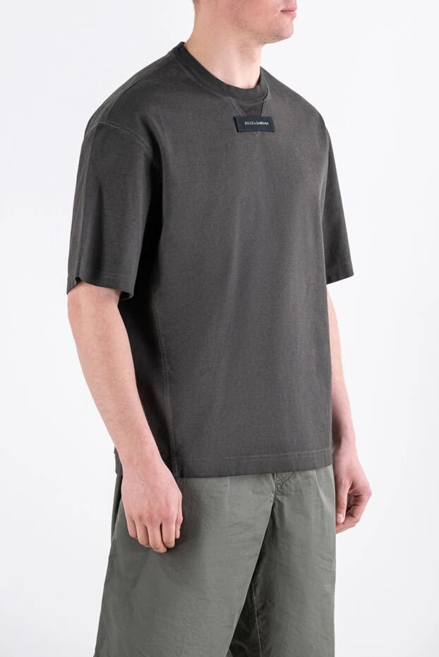 Dolce & Gabbana men's oversized t-shirt made of thick cotton in gray 193833 - photo 3