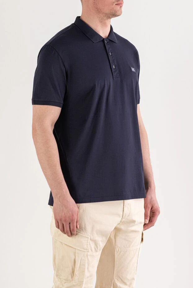 C.P. Company men's blue cotton polo shirt with brand logo 193855 - photo 3