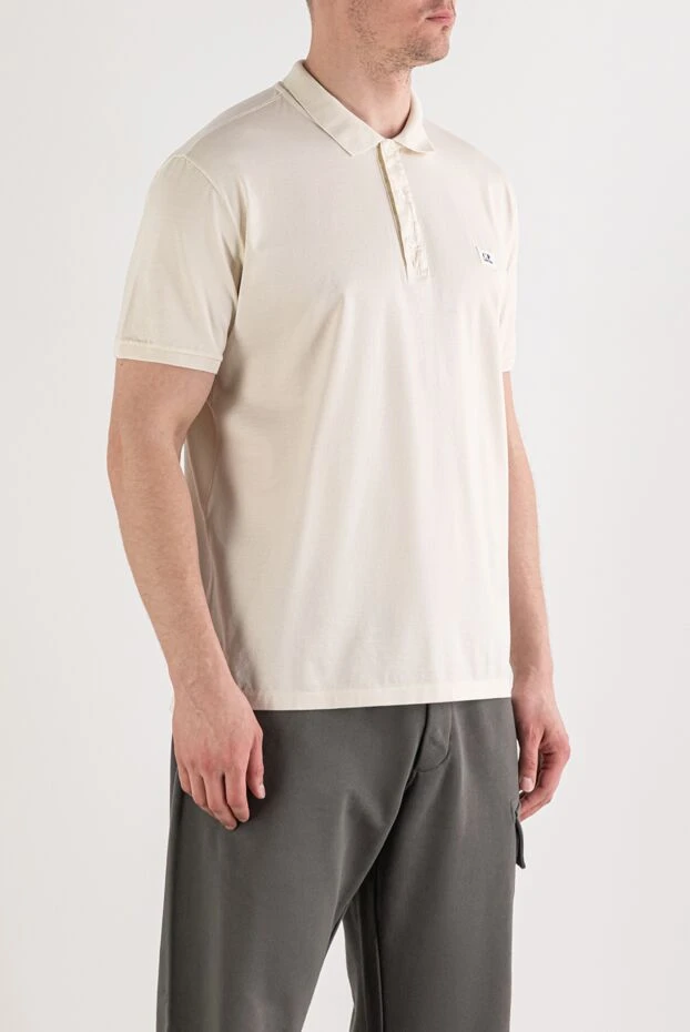 C.P. Company men's ivory polo shirt made of stretch cotton pique 193858 - photo 3