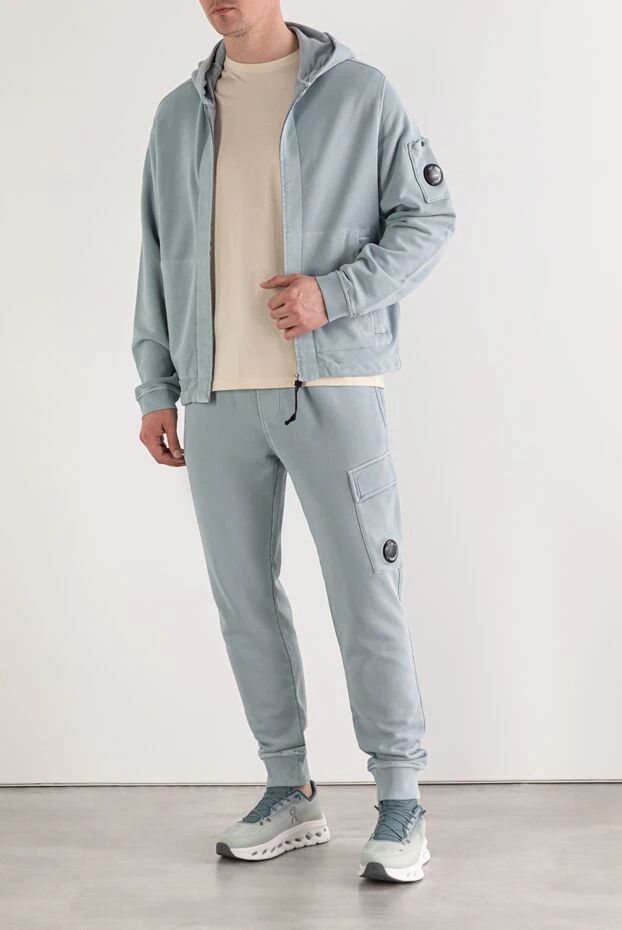 C.P. Company men's tracksuit in a soft blue color made of thick cotton jersey 193875 - photo 2