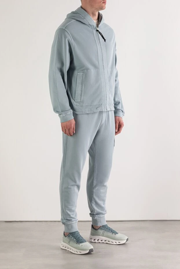 C.P. Company men's tracksuit in a soft blue color made of thick cotton jersey 193875 - photo 3