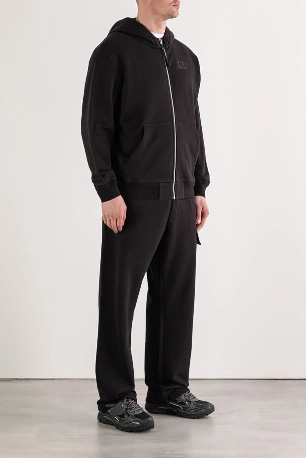 C.P. Company men's black tracksuit consisting of a zip-up hoodie and sweatpants 193878 - photo 3