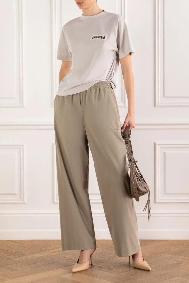 Balenciaga white women's oversized cotton t-shirt 193894 - photo 2