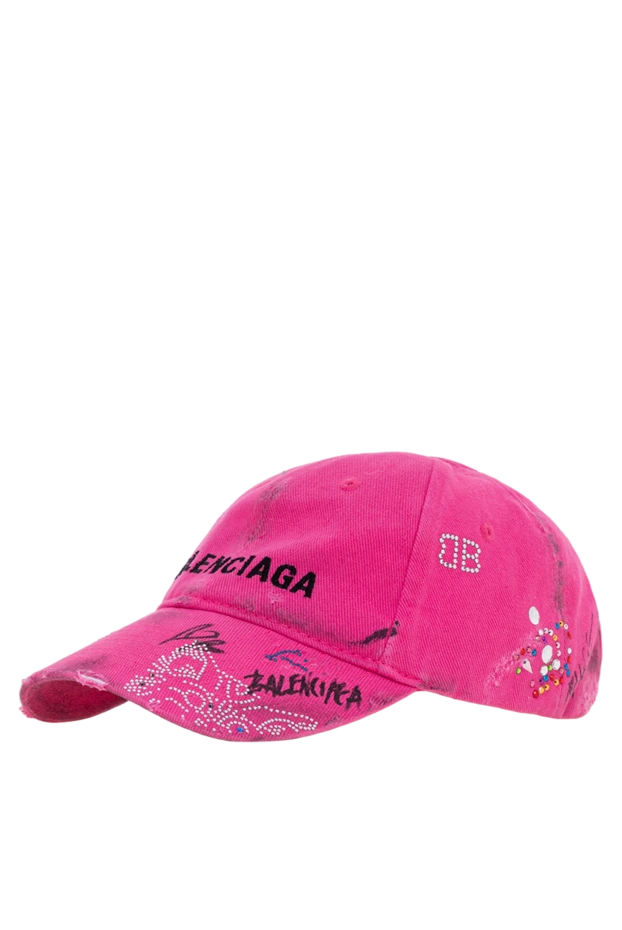 Balenciaga pink upcycled cap with embroidered logo and distressed effect 193904 - photo 3